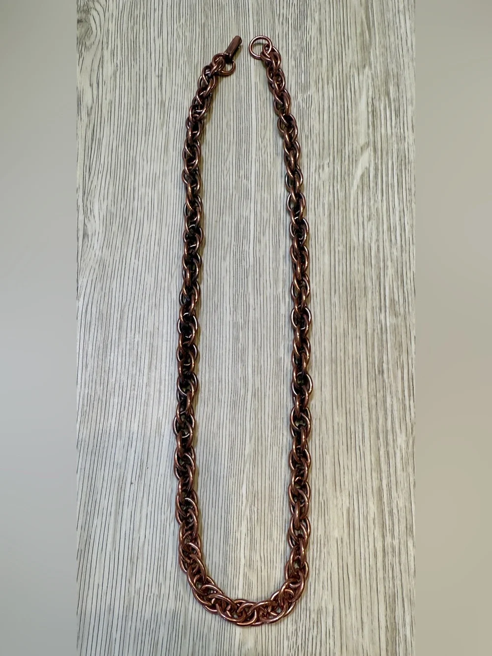 Vintage Copper Links Necklace 19”
